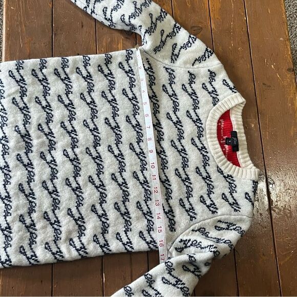 J Crew Crewneck colorblock merino sweater in jacquard "Yes/No" - Picture 8 of 14